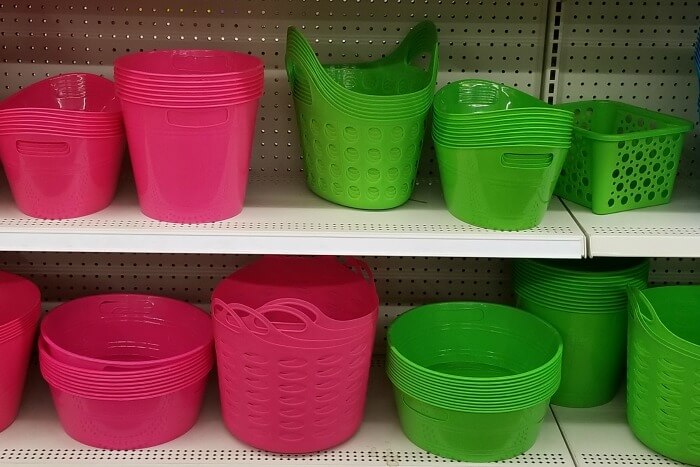 Cute buckets at the dollar tree