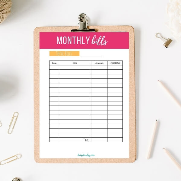 budget planner printable