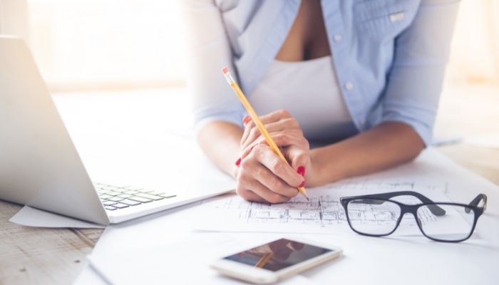 lady working at her desk