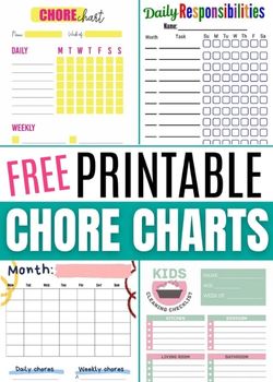 free printable chore charts