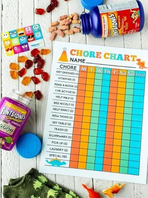 blank chore chart