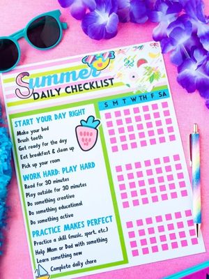 summer chore chart