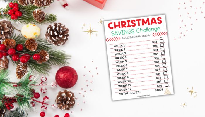Christmas savings challenge printable
