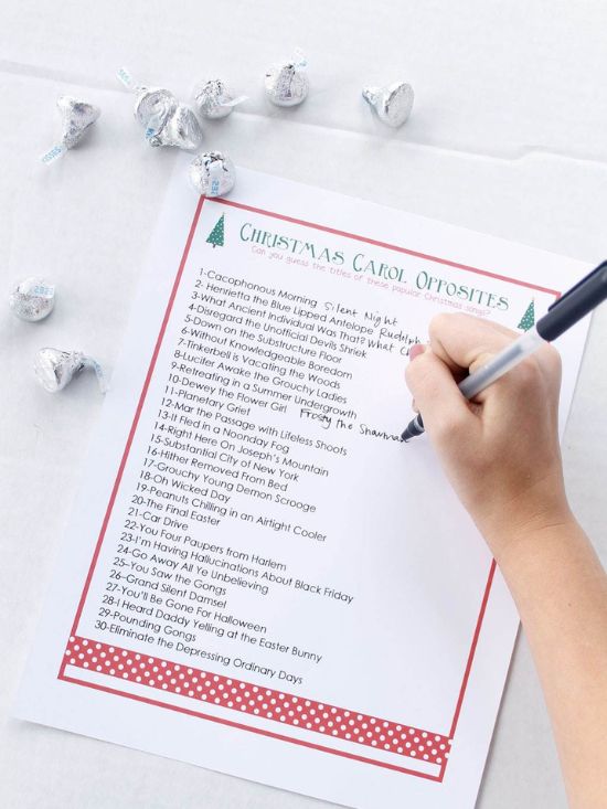 xmas opposites game